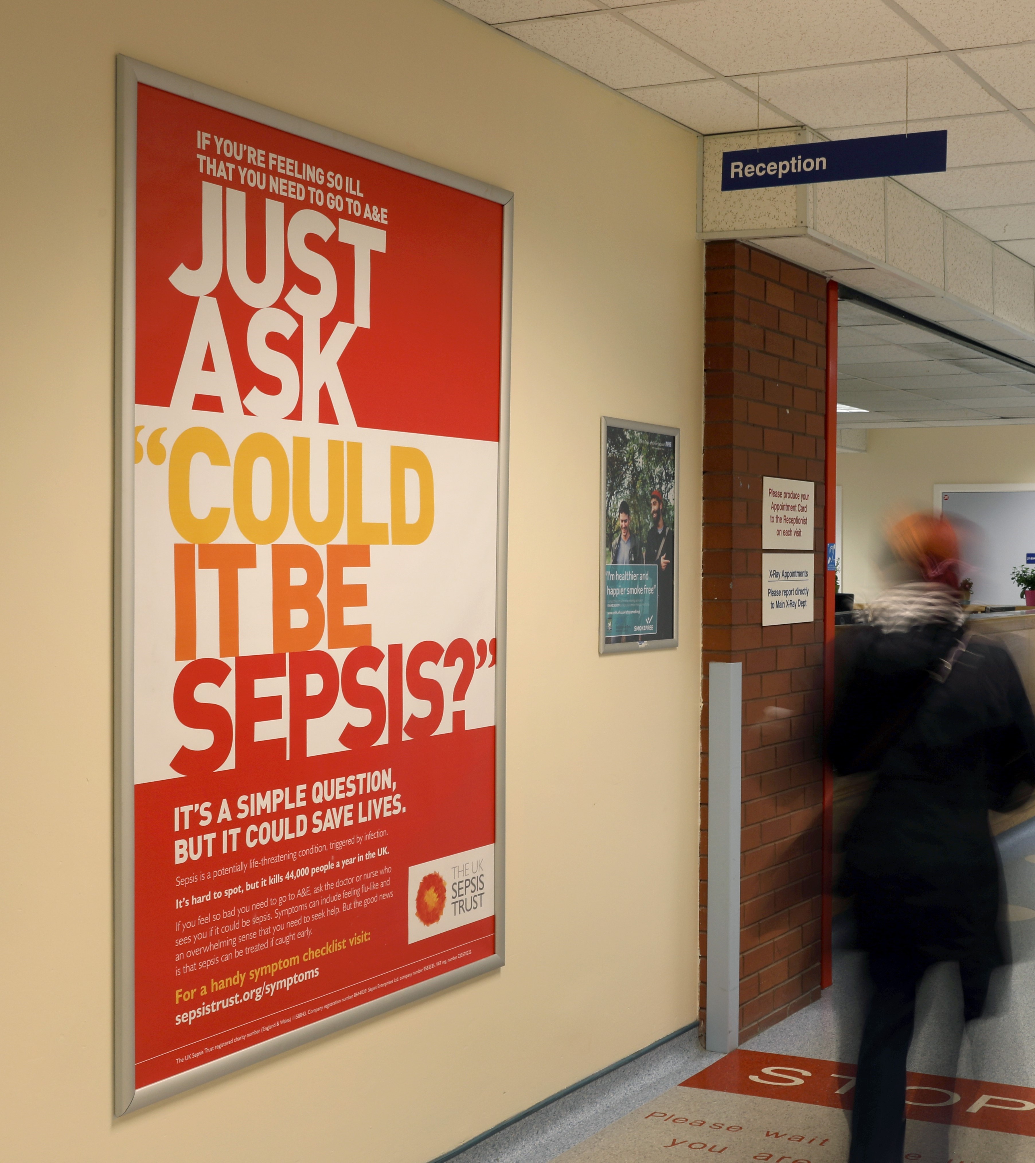 British Heart Foundation 6-sheet poster advertising in hospitals