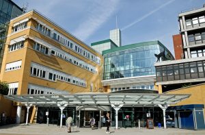 External photo of Whittington Hospital main entrance