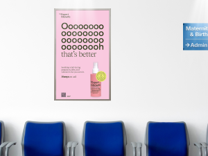 Hospital poster campaign displayed on wall by Pulse and My Expert Midwife