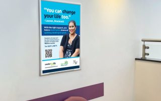 Photo of Bracknell Forest Council poster advert on hospital wall