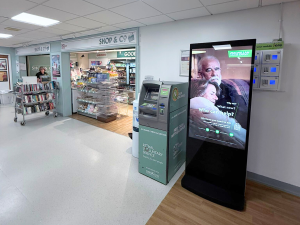Image of a D6 advertising screen in Furness General hospital