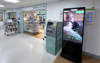 Image of a D6 advertising screen in Furness General hospital