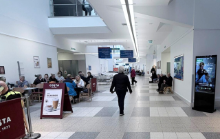 Image of a D6 advertising screen in Cumberland Infirmary hospital