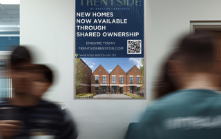 Photo of poster advert in hospital promoting a new development key worker scheme