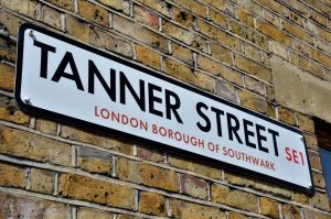 Picture of Tanner Street sign in London, UK