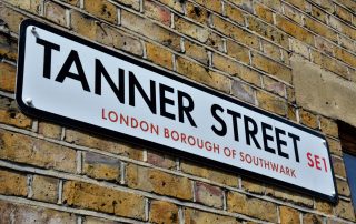 Picture of Tanner Street sign in London, UK