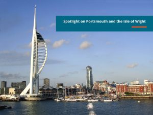 Image of Portsmouth with title 'spotlight on Portsmouth and The Isle of Wight'