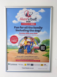 Image of a hospital advertising poster promoting the Heart & Stroll 2026 event