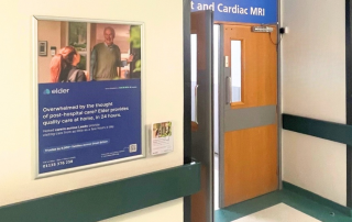 Image of care home poster advert on hospital wall