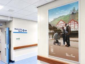 Image of a poster advert in hospital for Silver Cross