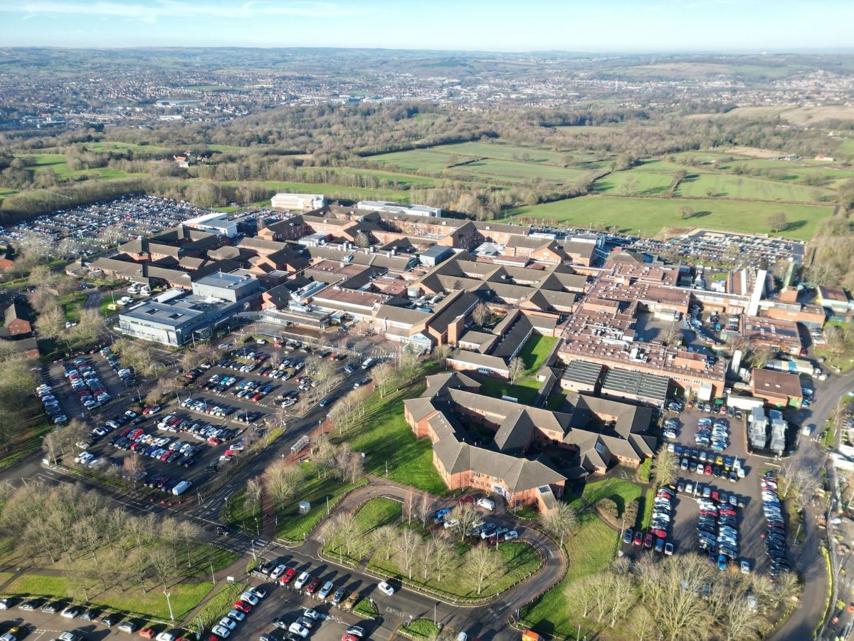 Aerial image of Chesterfield Royal Hospital