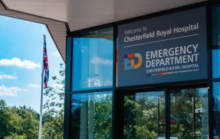 Image of the entrance to Chesterfield Royal Emergency Department